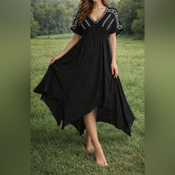 En Créme Dresses & Skirts - En Crème Elegant Black Embroidered Dress